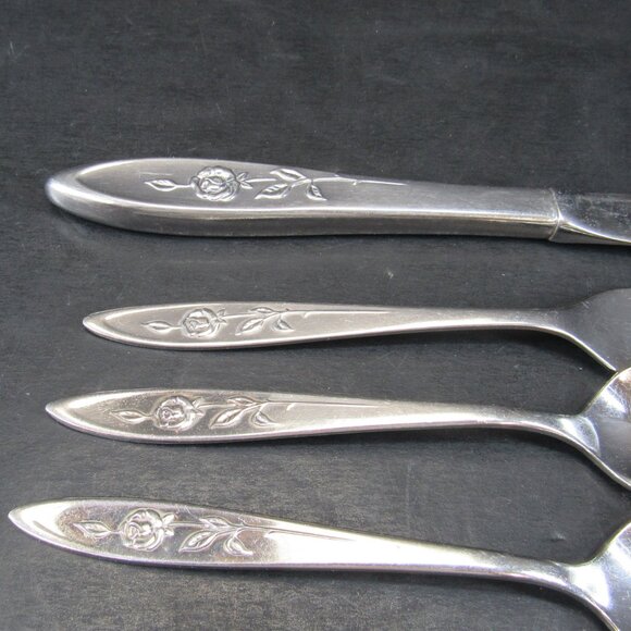 Oneida Community Stainless Flatware My Rose Replacement 1 Knife 1 Fork 2 Spoon - Picture 4 of 7